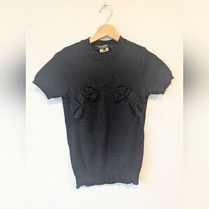 Junya Watanabe AW2003 Short Sleeve Knit Top w Bow Detail